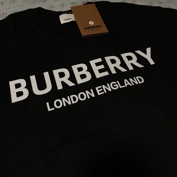 Burberry logo Black Men's T-Shirt Large - Picture 6 of 6